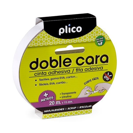 CINTA DOBLE CARA 20M X 15MM
