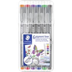 STAEDTLER 30803-SSB6 0.3 Mm Coloured Pigment Liner - Multi-Colour (Pack of 6)
